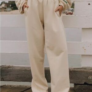 NWT Daily Drills Wide Leg Sweatpants - Sand